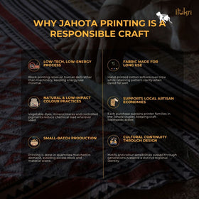 Natural dyed pure mul cotton hand block print jahota fabric