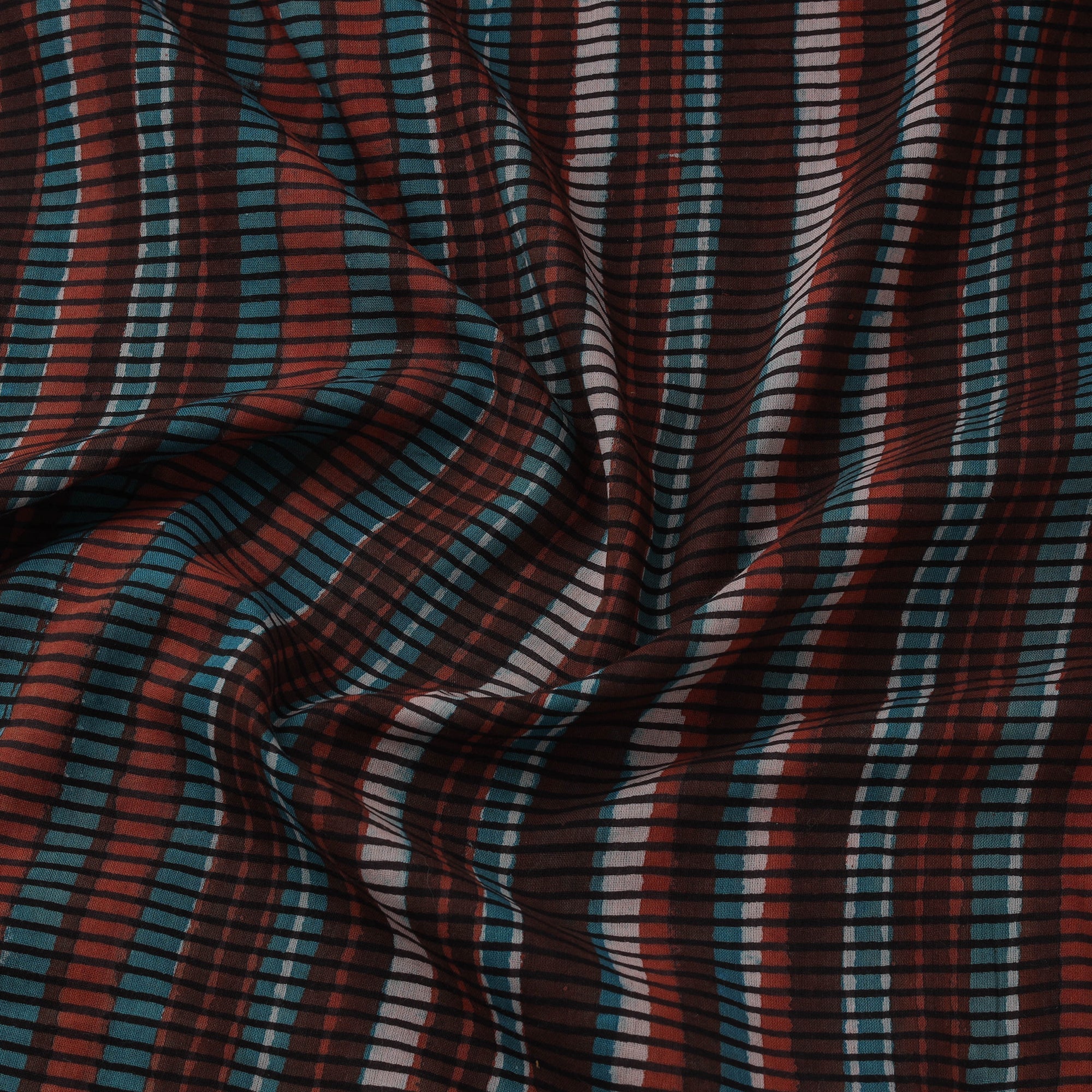 Natural dyed pure mul cotton hand block print jahota fabric