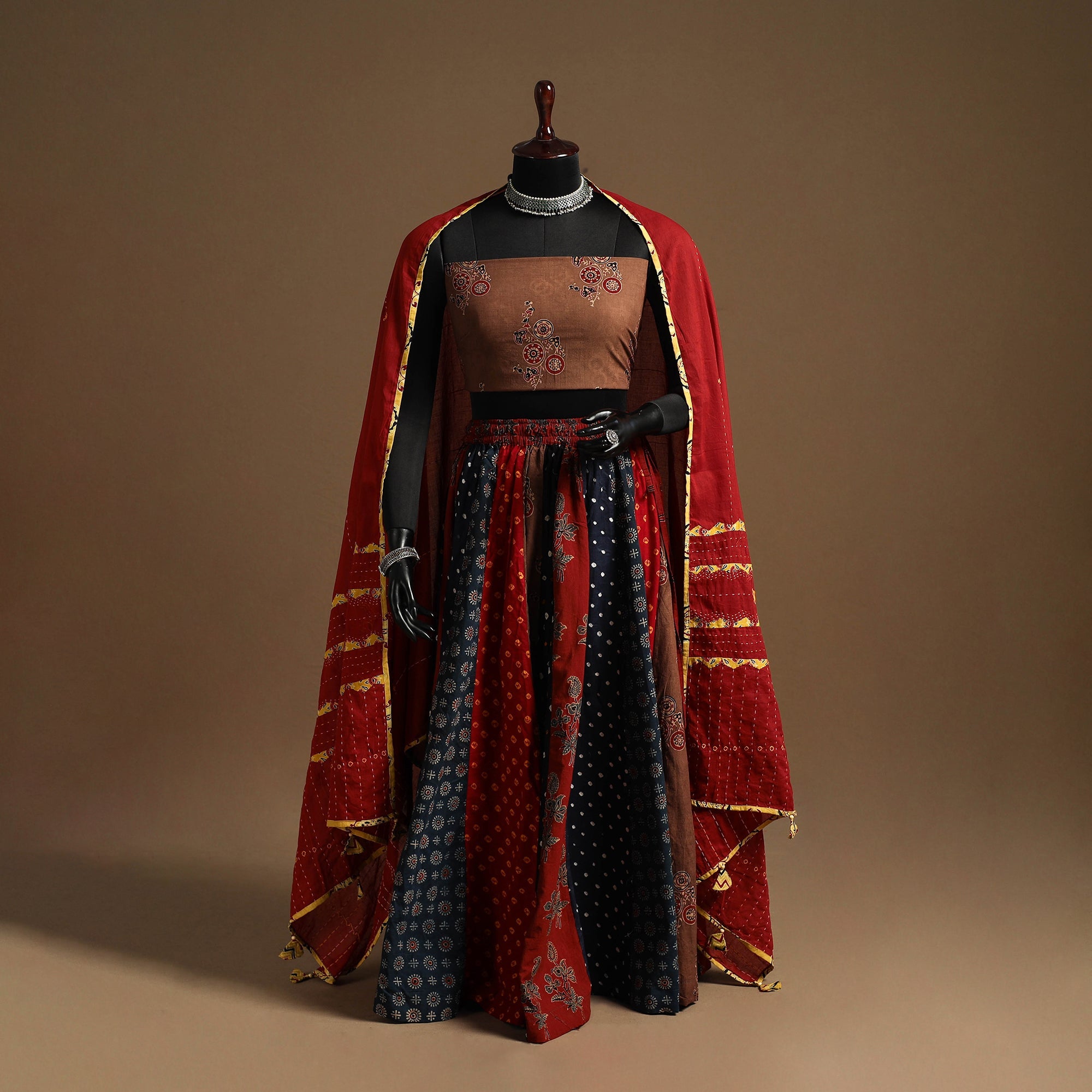 Multicolor - navratri garba cotton chaniya choli set 05