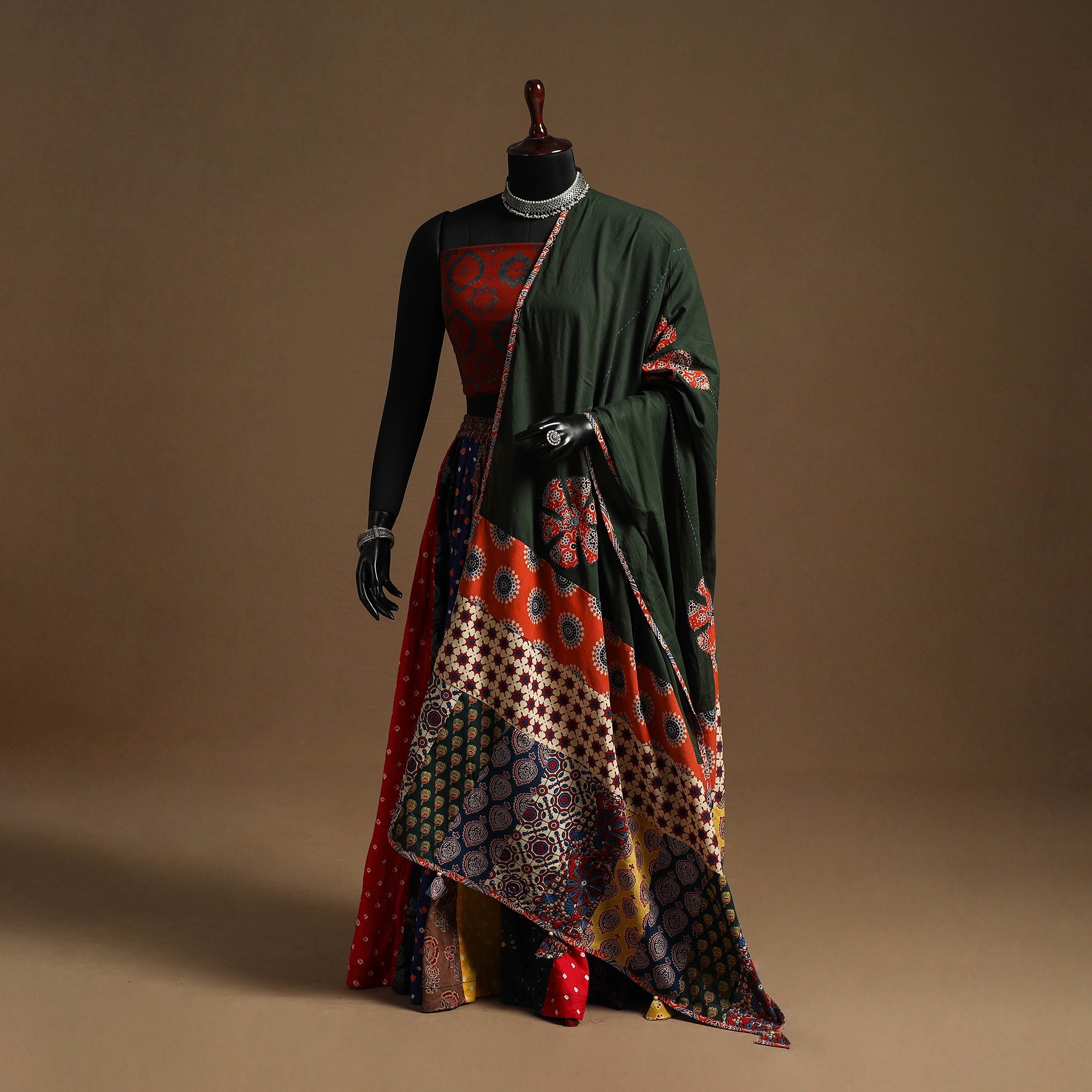 Multicolor - navratri garba cotton chaniya choli set 07