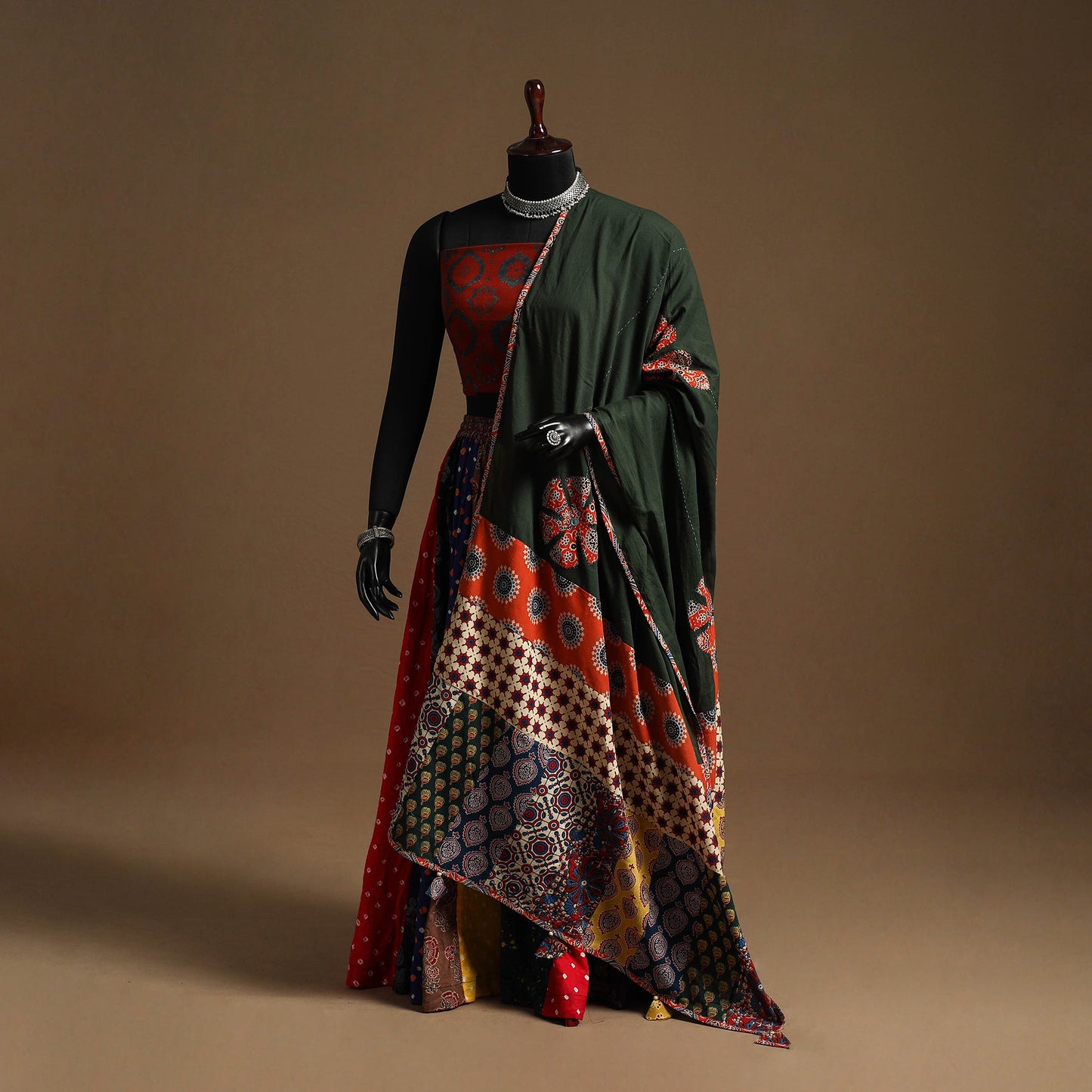 Multicolor - navratri garba cotton chaniya choli set 07