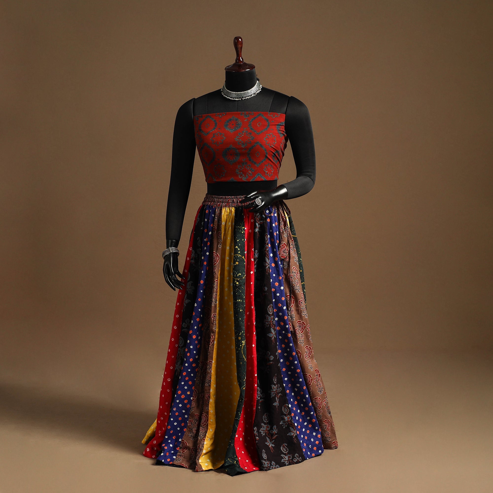 Multicolor - navratri garba cotton chaniya choli set 07