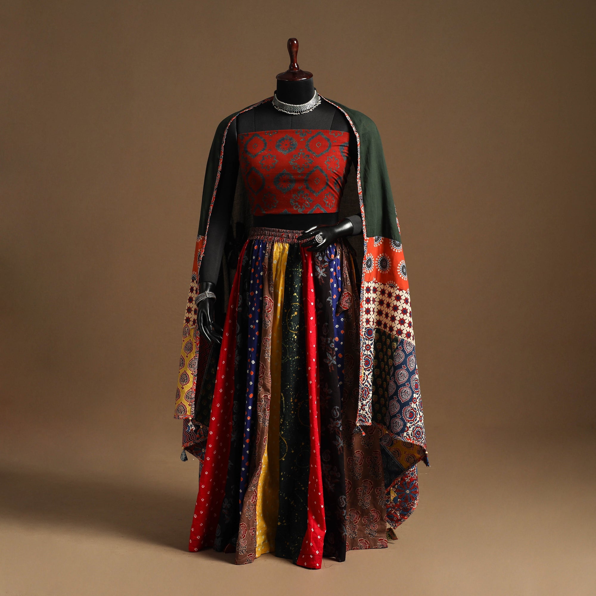 Multicolor - navratri garba cotton chaniya choli set 07