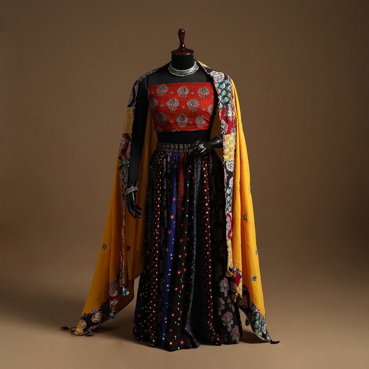 Multicolor - navratri garba cotton chaniya choli set 12