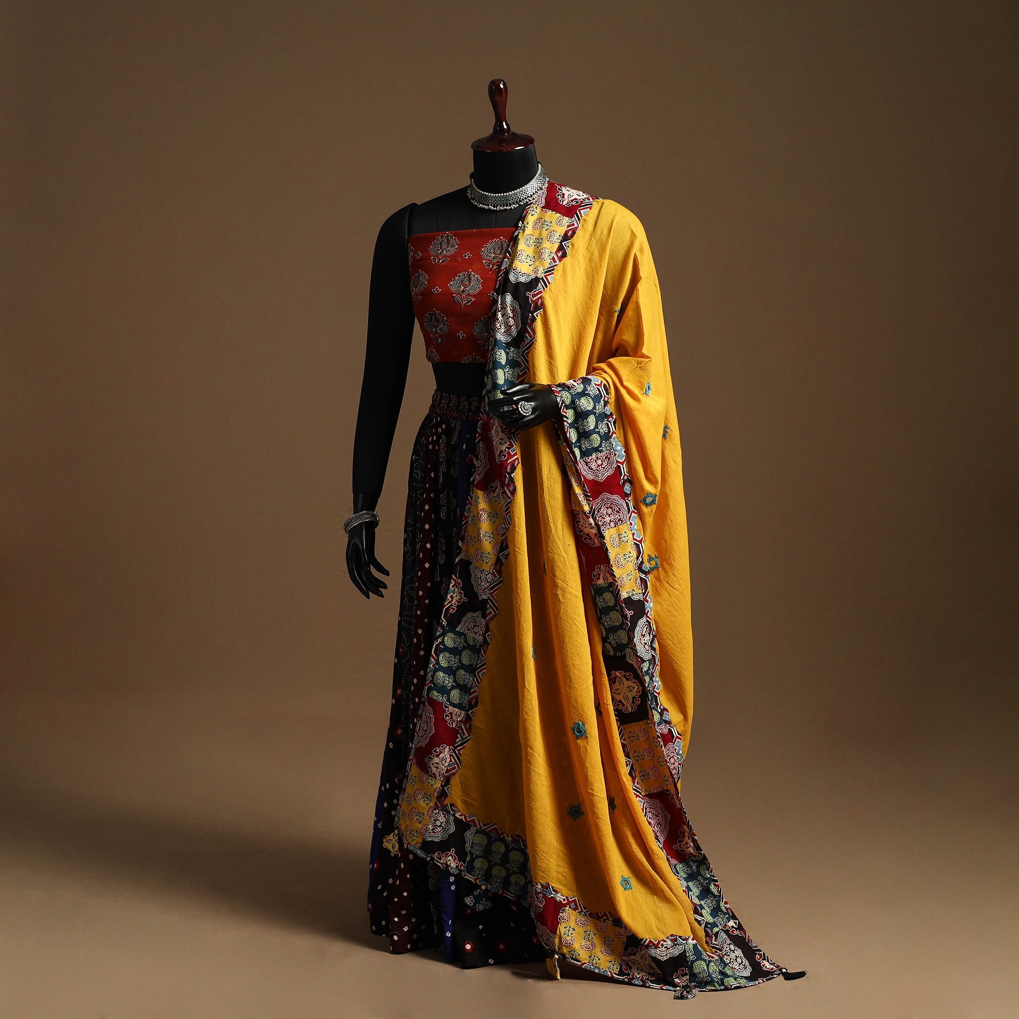 Multicolor - navratri garba cotton chaniya choli set 12