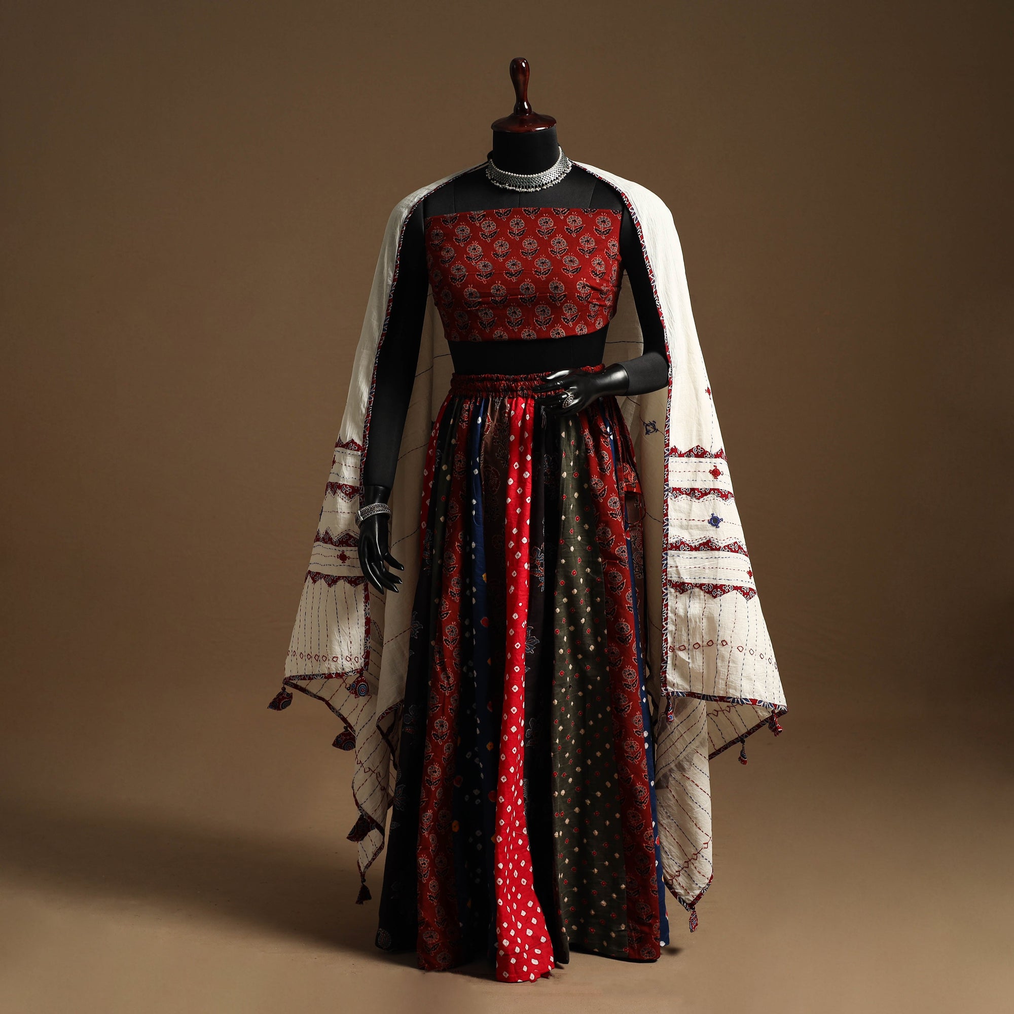 Multicolor - navratri garba cotton chaniya choli set 14