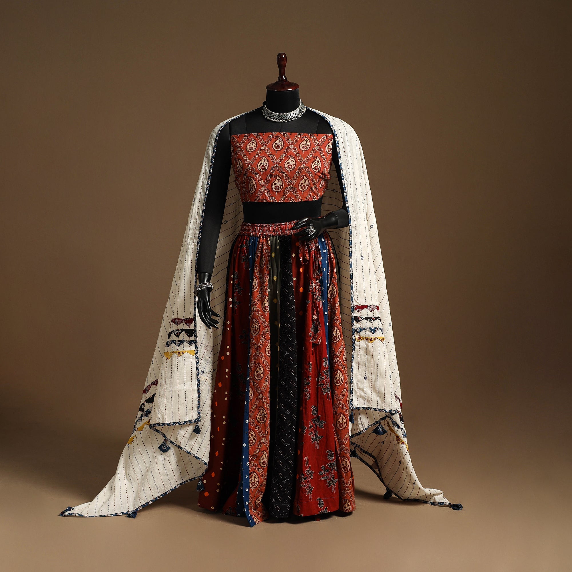 Multicolor - navratri garba cotton chaniya choli set 22