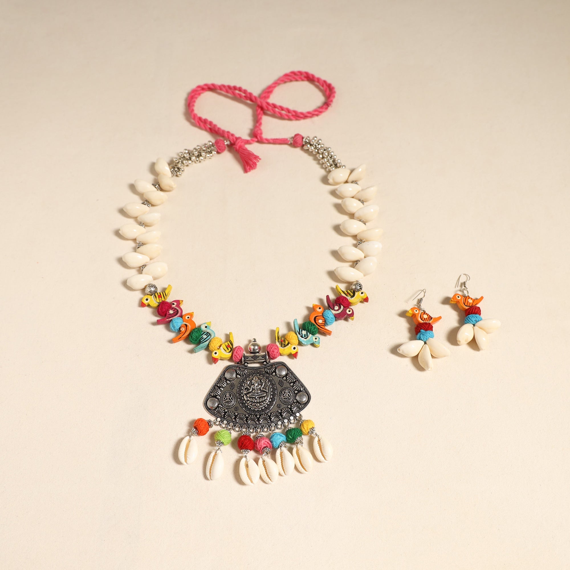 Multicolor - navratri special! German silver shell & thread