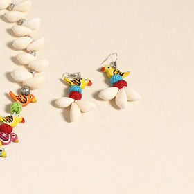 Navratri Special! Multicolor German Silver Shell & Thread Beads Necklace Set