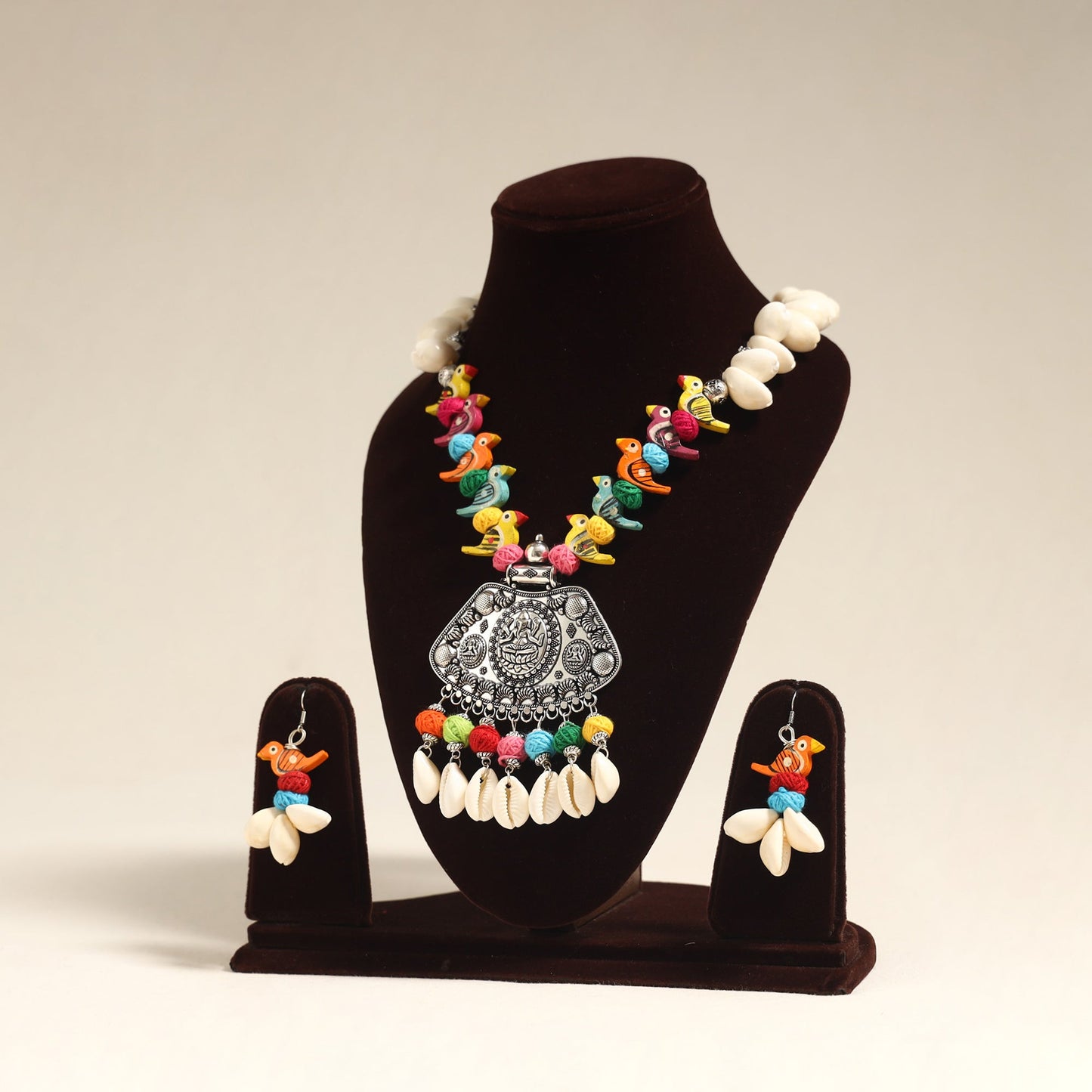 Multicolor - navratri special! German silver shell & thread