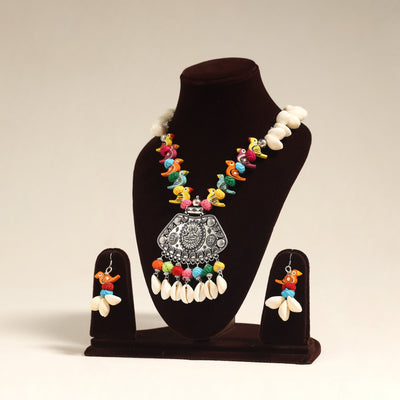 Multicolor - navratri special! German silver shell & thread