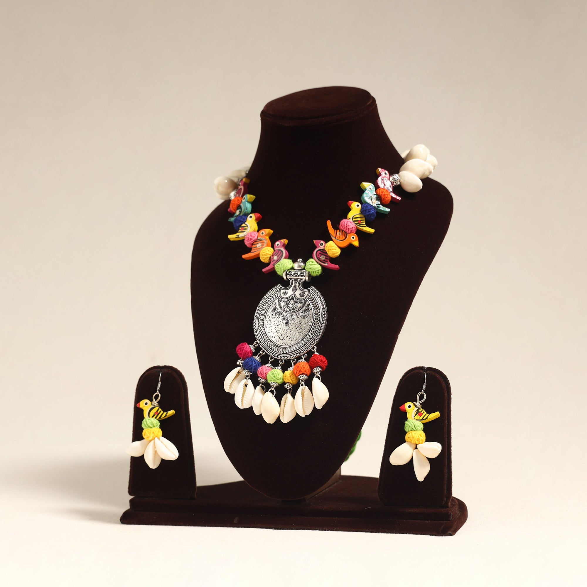 Multicolor - navratri special! German silver shell & thread