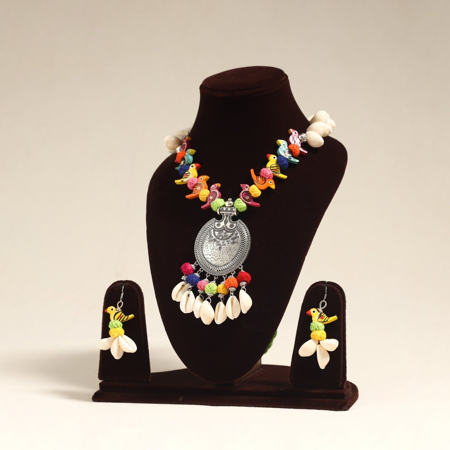 Multicolor - navratri special! German silver shell & thread