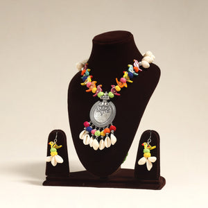 Multicolor - navratri special! German silver shell & thread