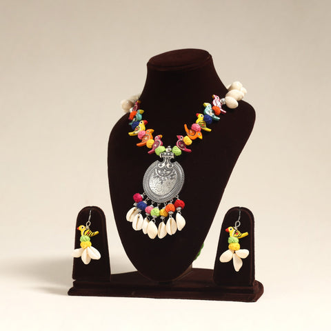 Multicolor - navratri special! German silver shell & thread