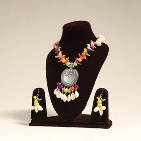 Multicolor - navratri special! German silver shell & thread