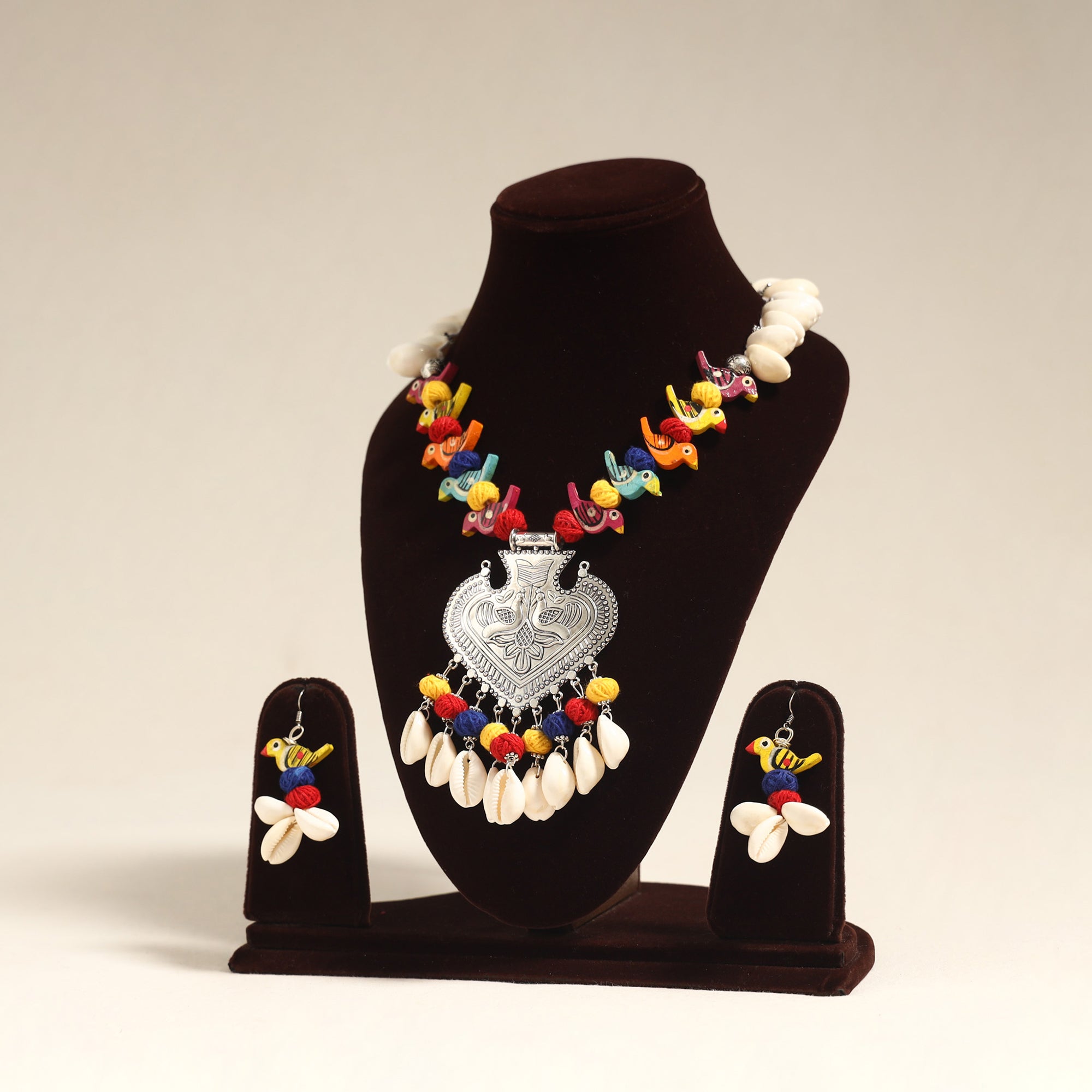 Multicolor - navratri special! German silver shell & thread