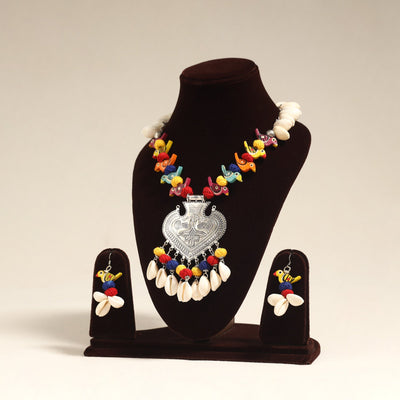 Multicolor - navratri special! German silver shell & thread