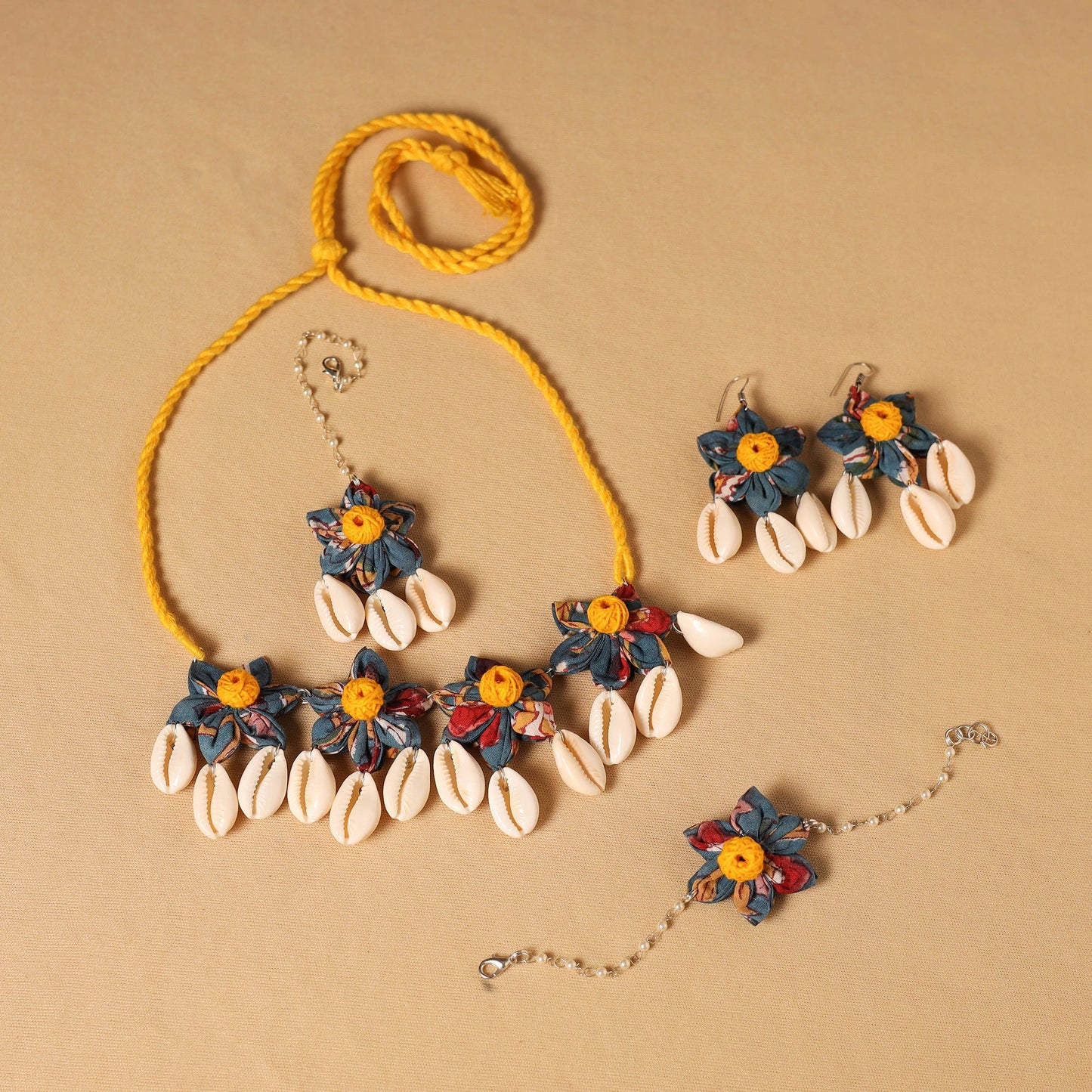 Handmade Fabart Floral Jewellery Set