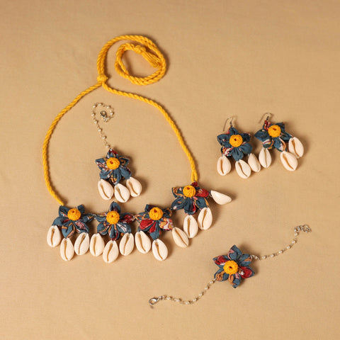Handmade Fabart Floral Jewellery Set