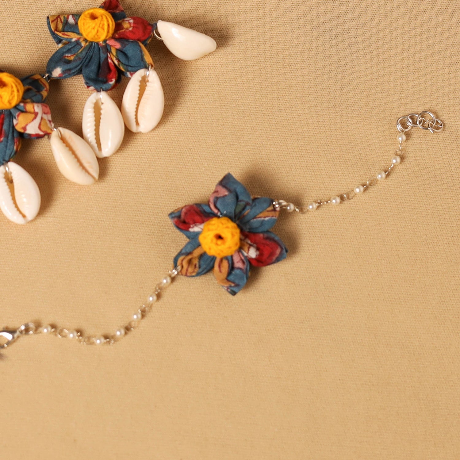 Handmade Fabart Floral Jewellery Set