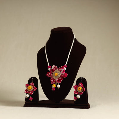  Handmade Jute Fabart Necklace Set