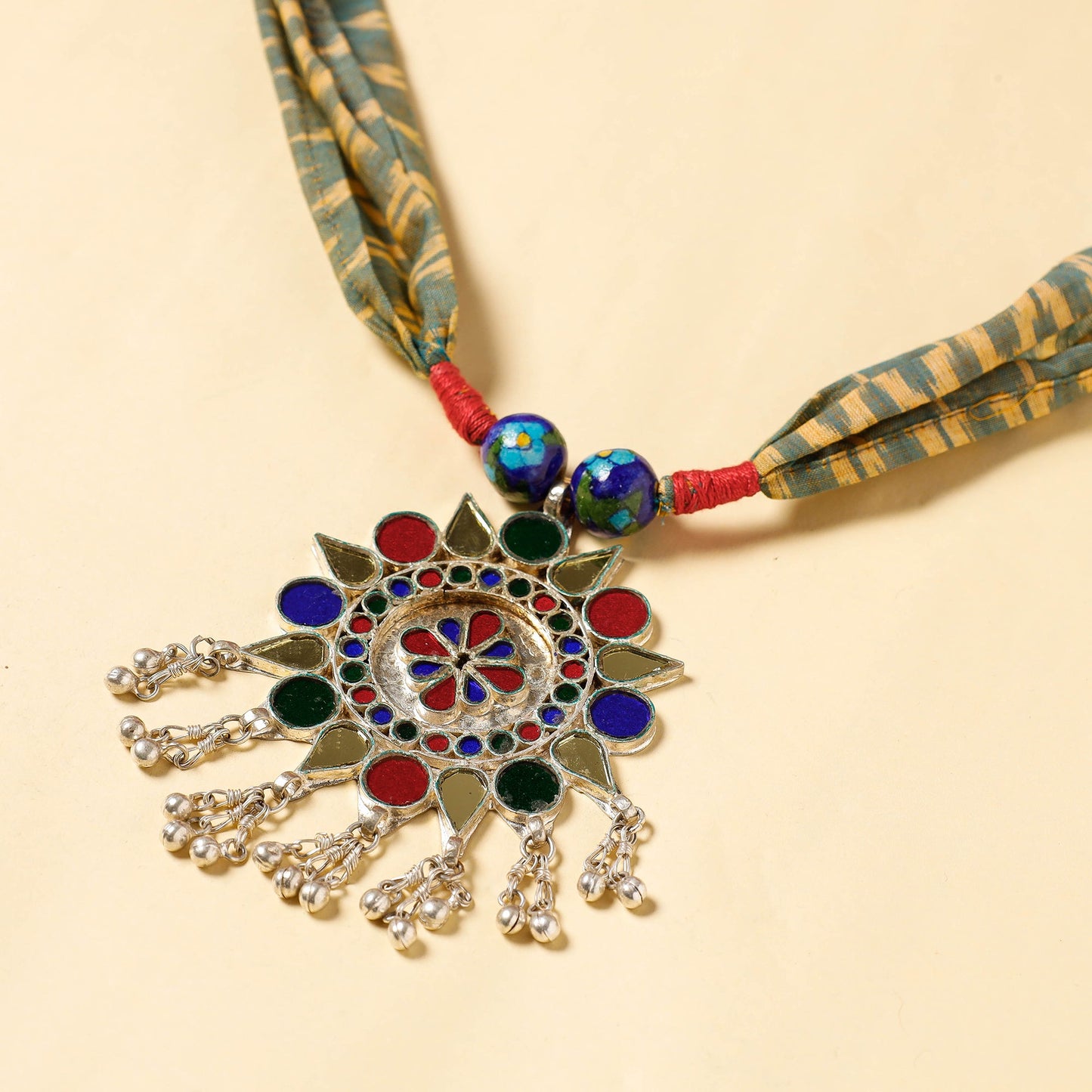 Ikat Cotton Fabric GS Pendant Necklace