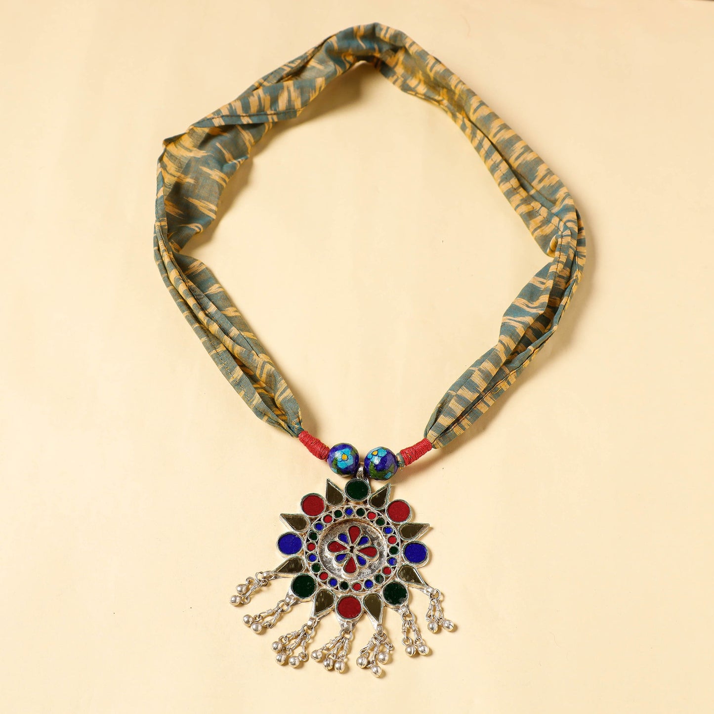 Ikat Cotton Fabric GS Pendant Necklace