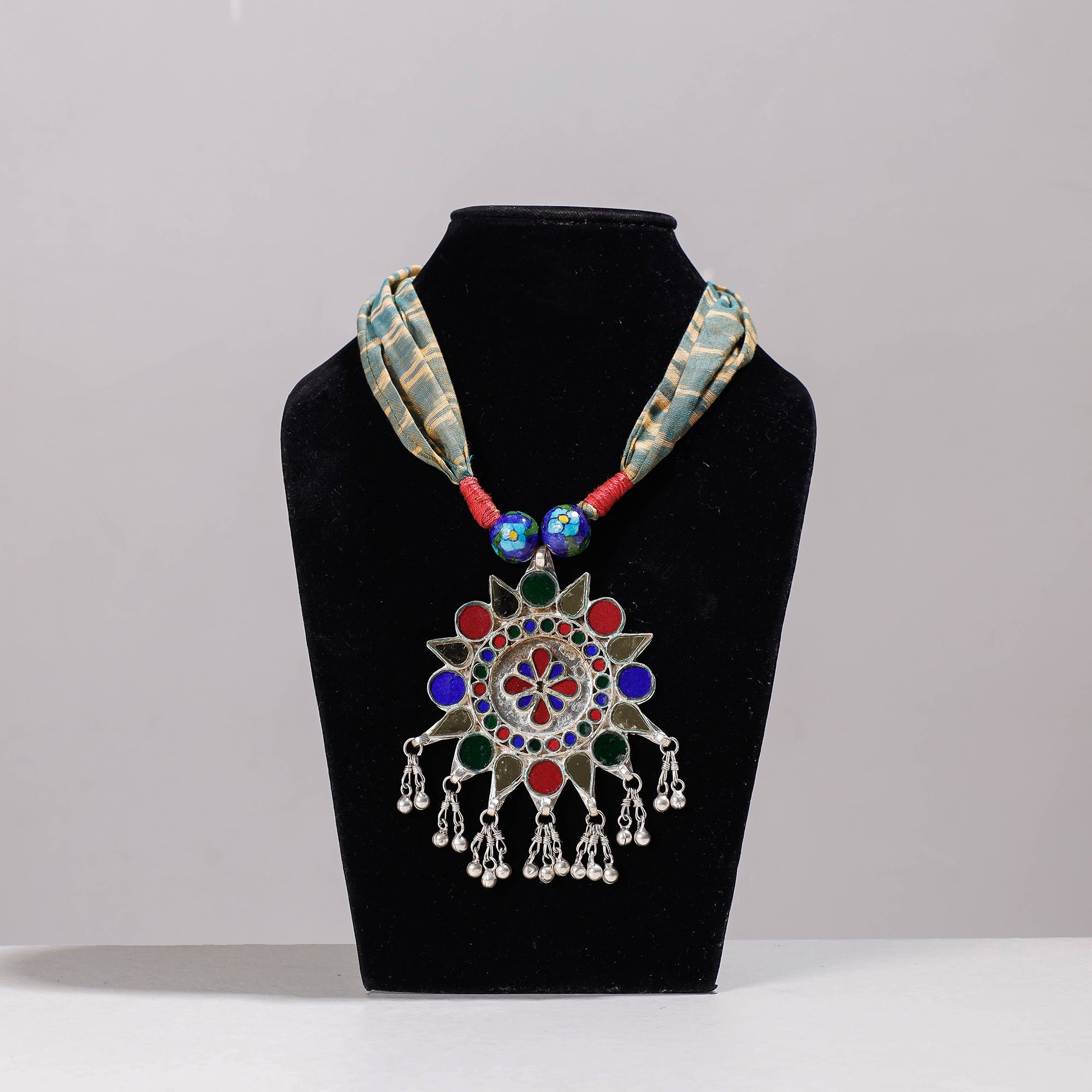 Ikat Cotton Fabric GS Pendant Necklace