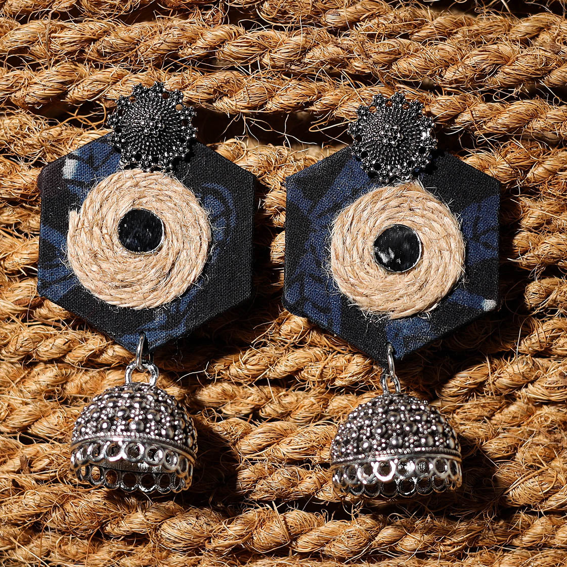 Multicolor - niya handcrafted gs fabart jhumki earrings