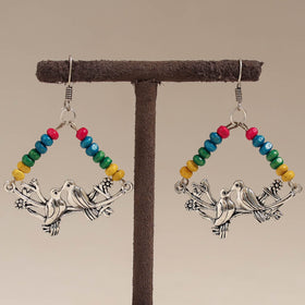 Multicolor - noor wooden beads earrings with german silver