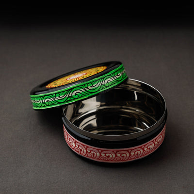 Odisha Pattachitra Multicolor Handpainted Stainless Steel Container