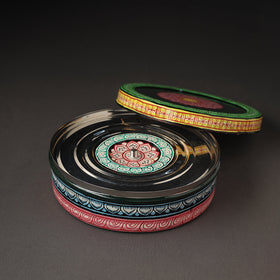 Odisha Pattachitra Painting Stainless Steel Multicolor Masala Box