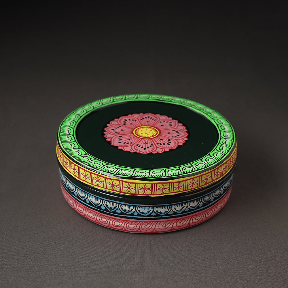 Odisha Pattachitra Painting Stainless Steel Multicolor Masala Box