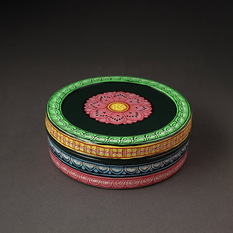 Odisha Pattachitra Painting Stainless Steel Multicolor Masala Box