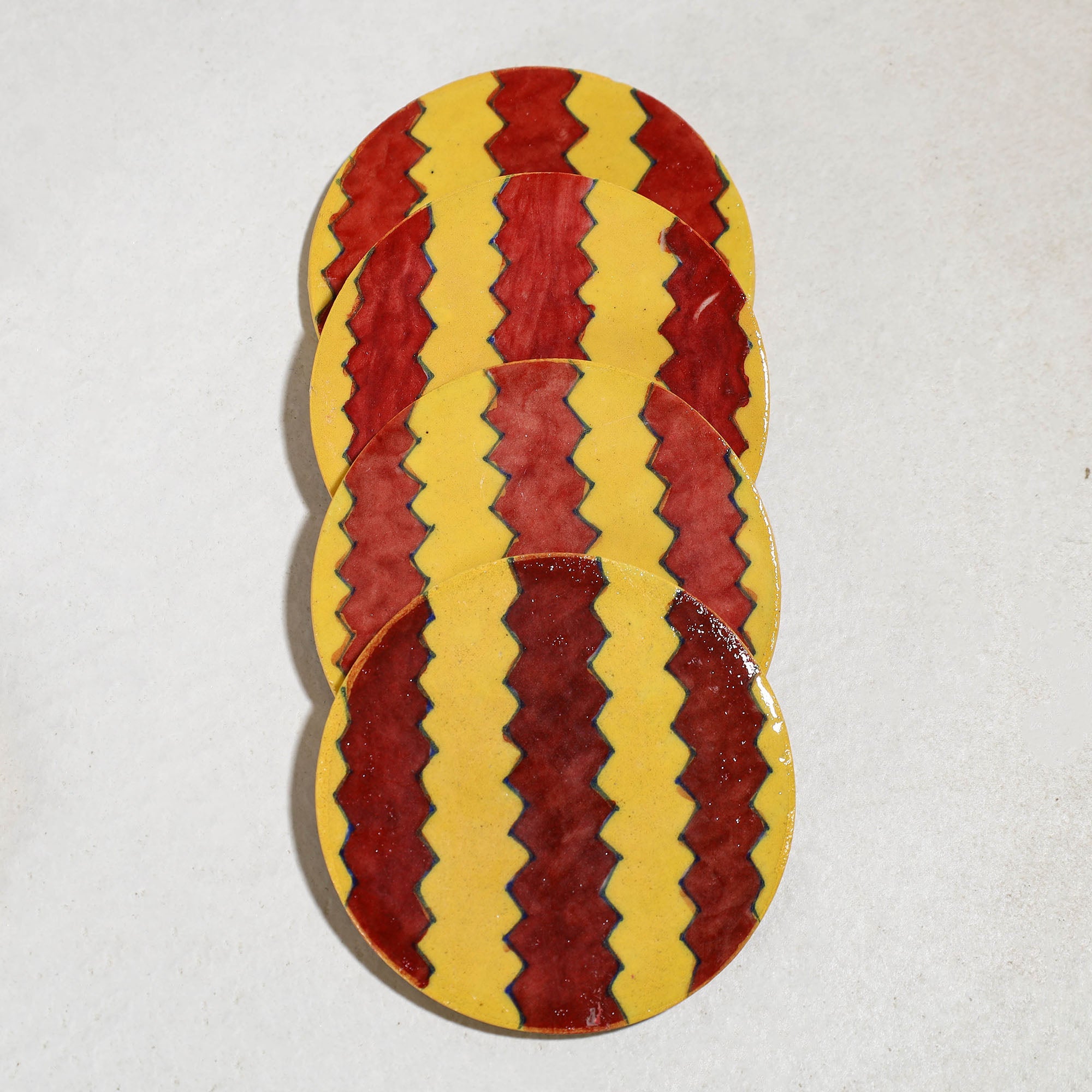  Original Blue Pottery Ceramic Coasters (Set of 6) 18 