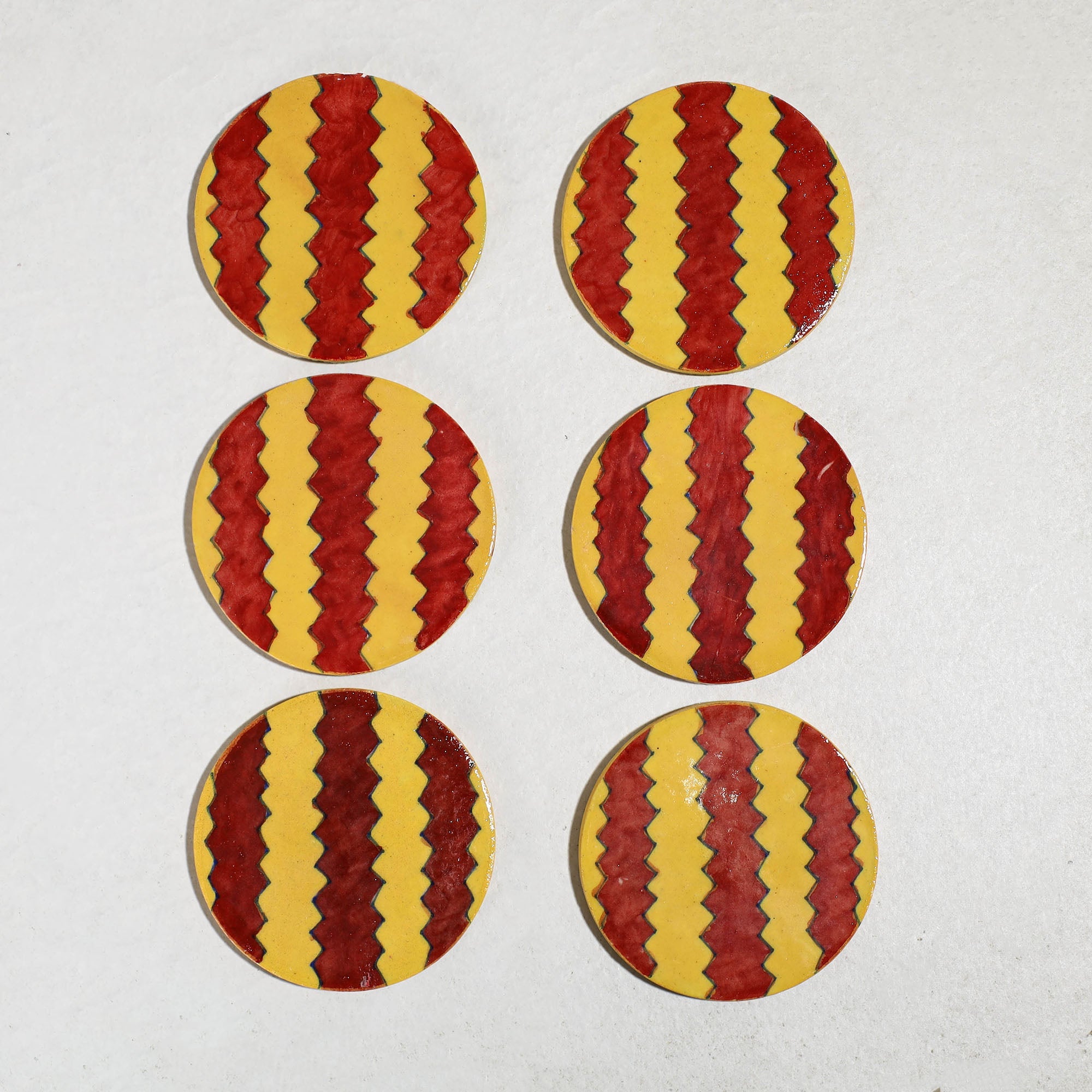  Original Blue Pottery Ceramic Coasters (Set of 6) 18 