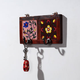  Original Blue Pottery Ceramic Tile Wall Hook Hanger (2 Peg) 