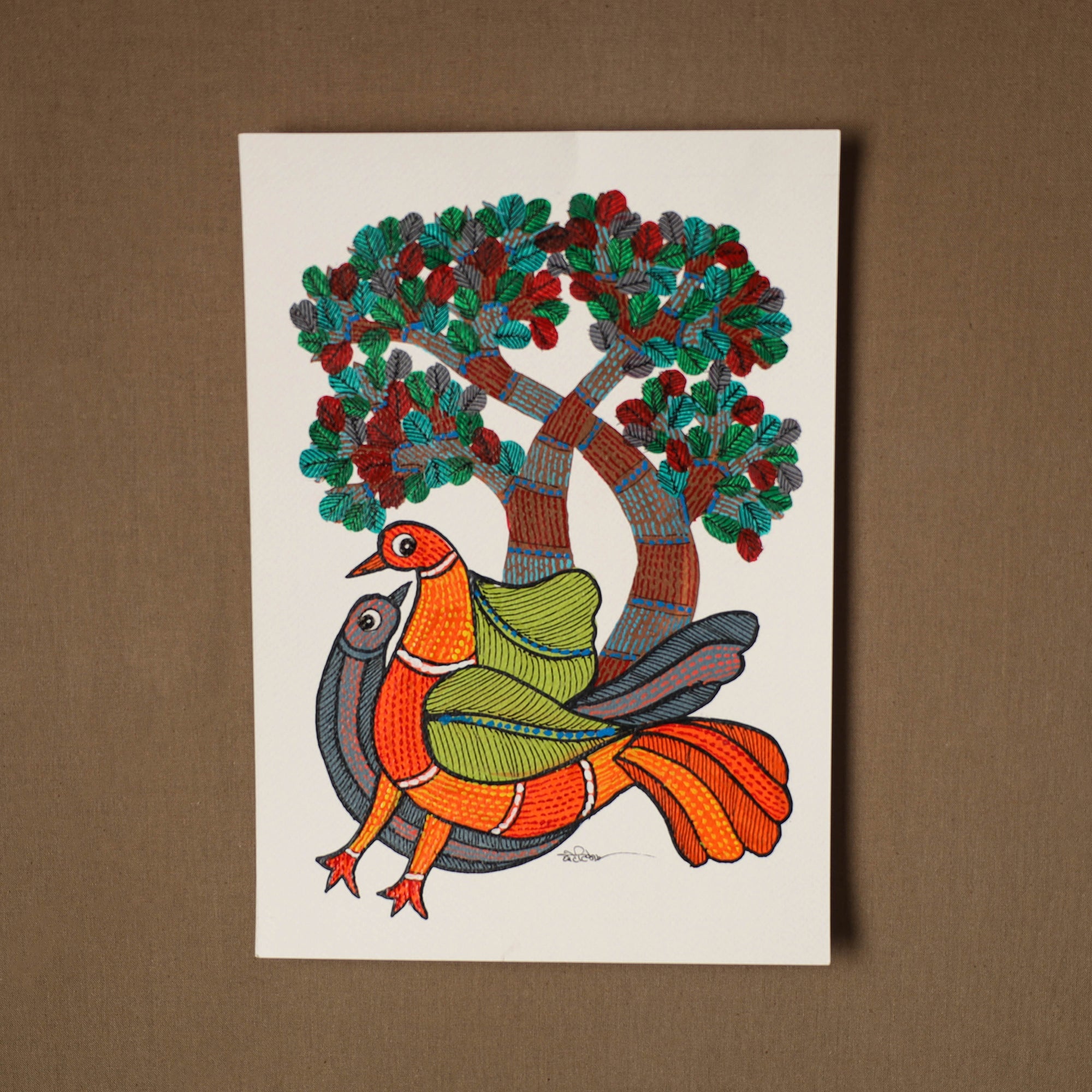 Multicolor - original folk art gond painting by choti tekam