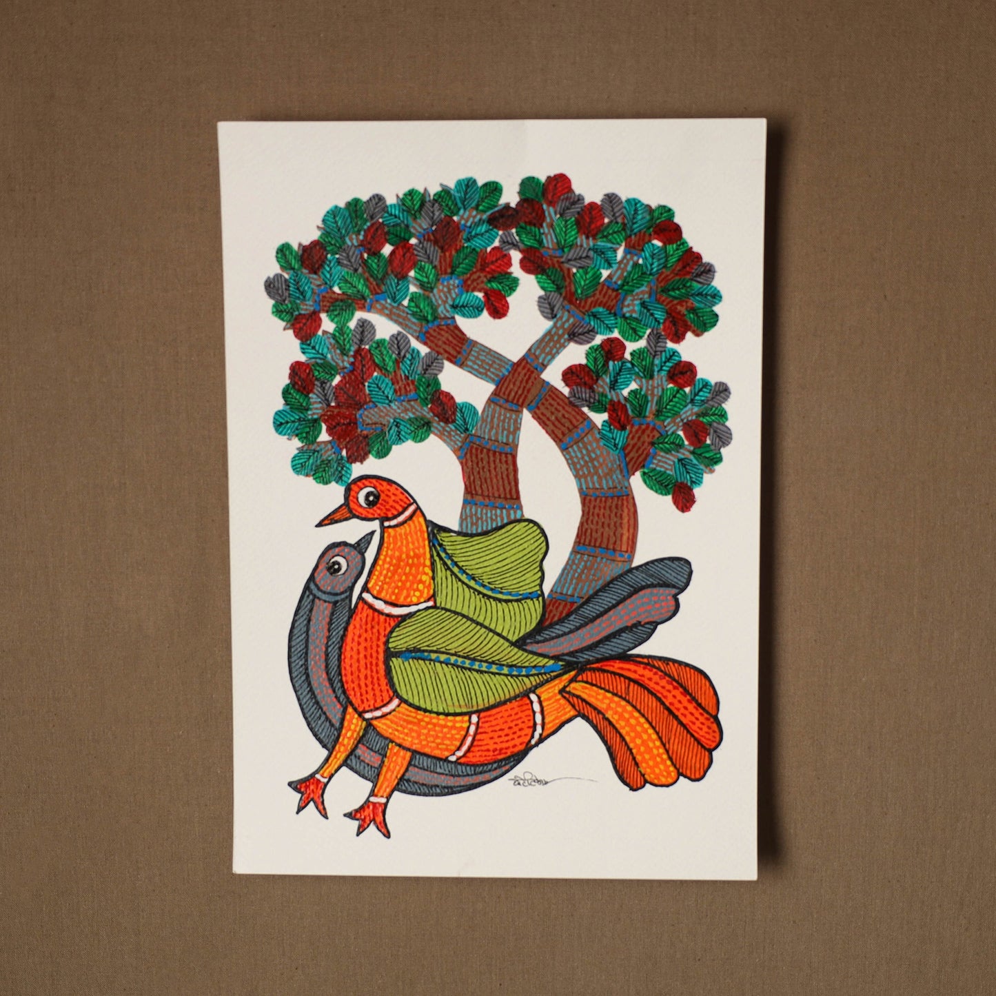 Multicolor - original folk art gond painting by choti tekam