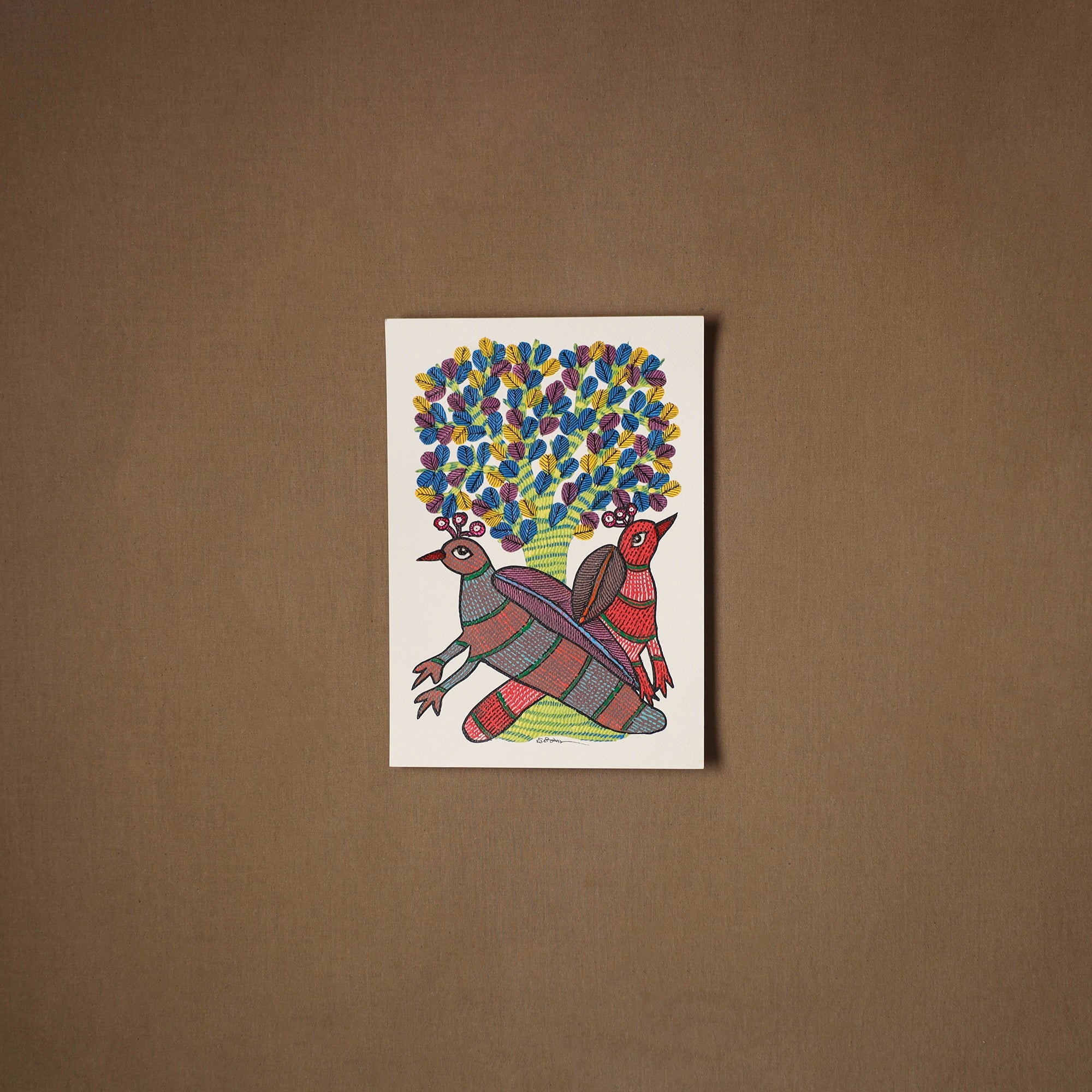 Multicolor - original folk art gond painting by choti tekam