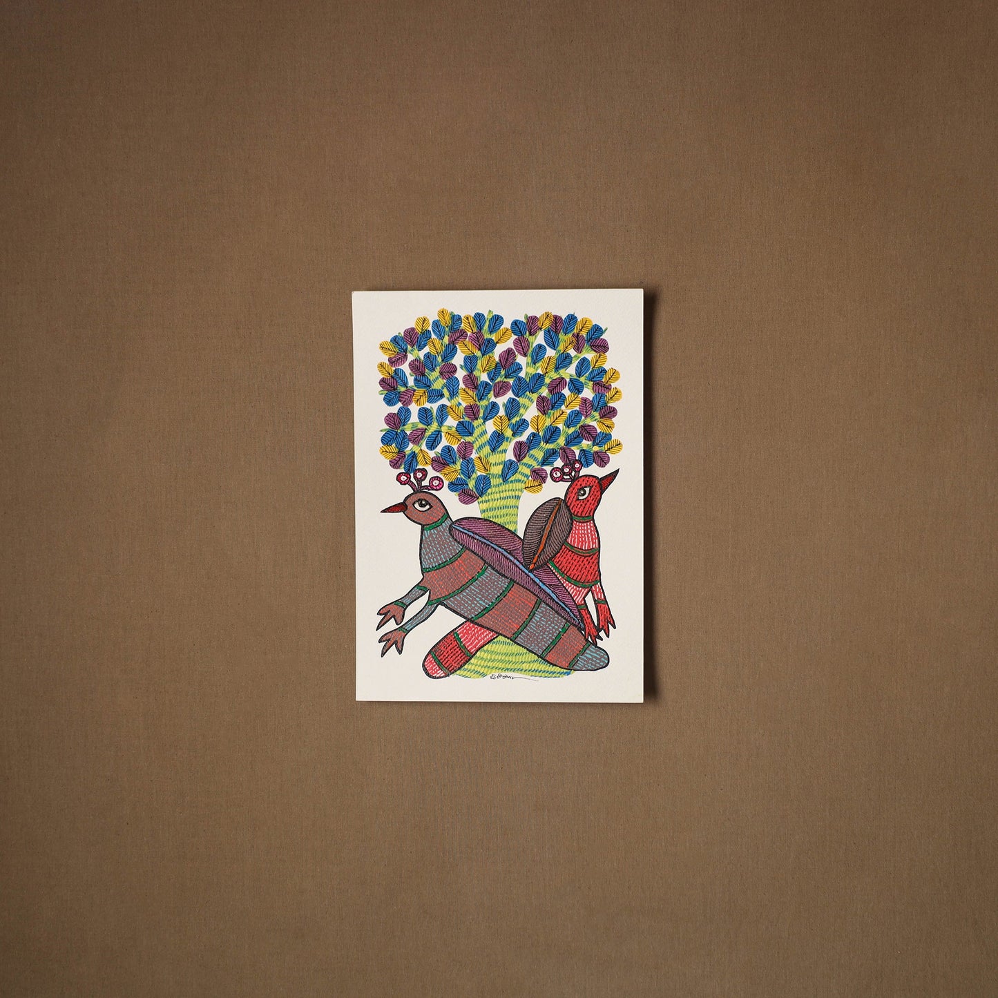 Multicolor - original folk art gond painting by choti tekam