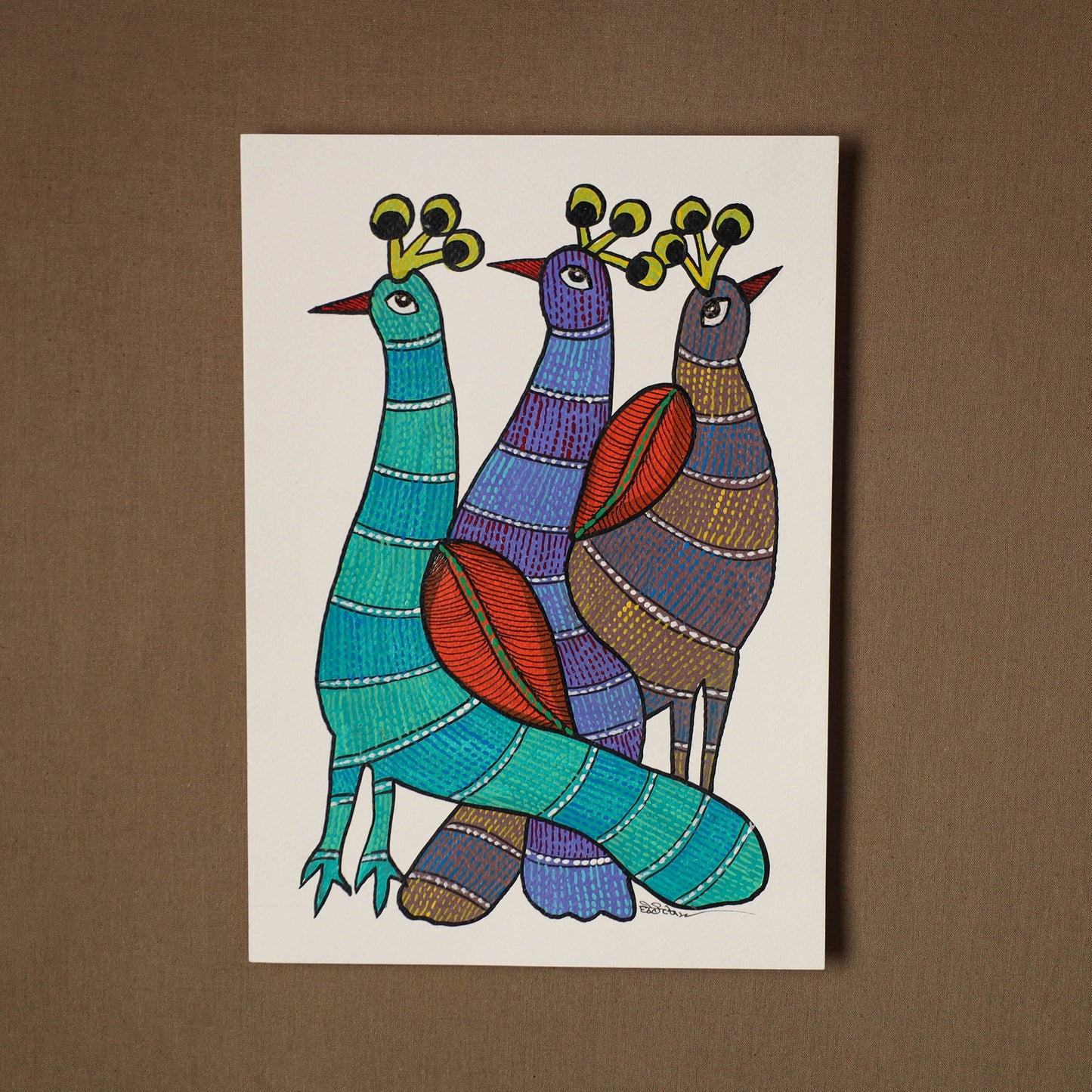 Multicolor - original folk art gond painting by choti tekam