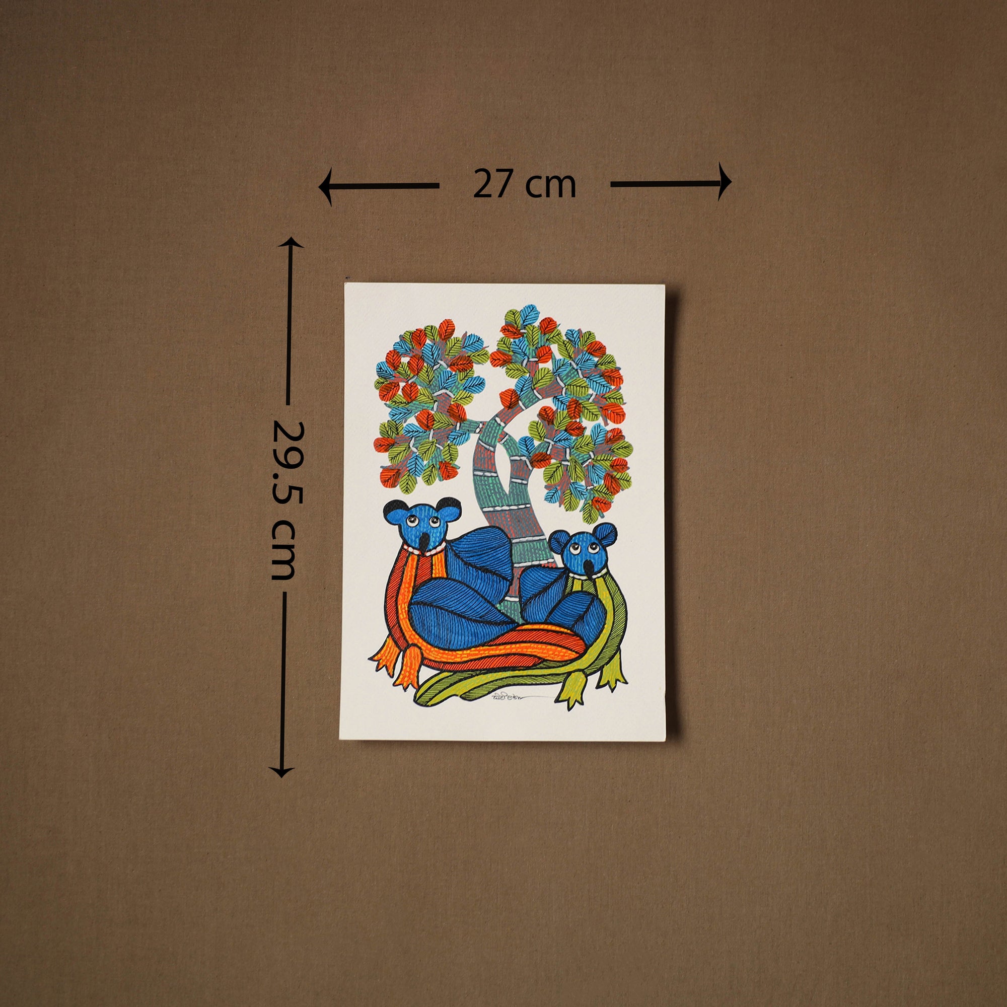 Multicolor - original folk art gond painting by choti tekam