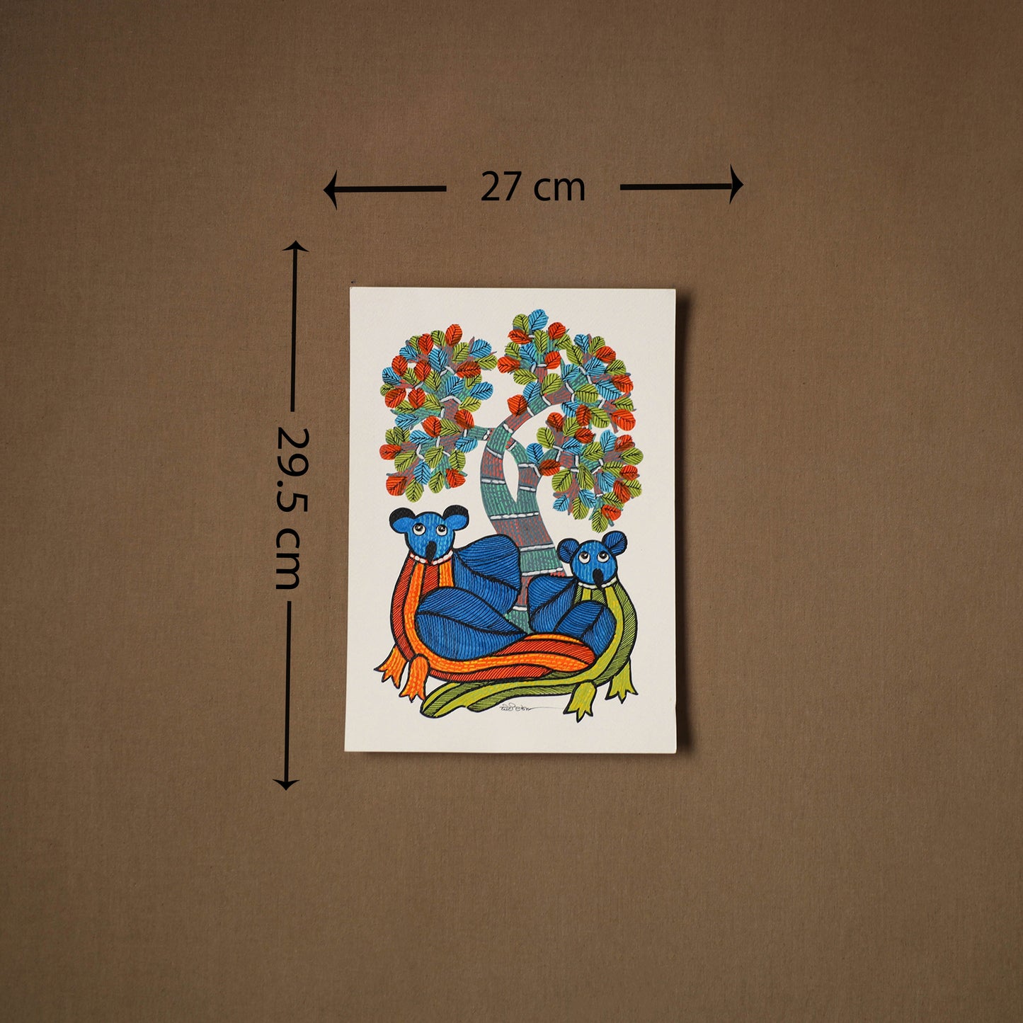 Multicolor - original folk art gond painting by choti tekam