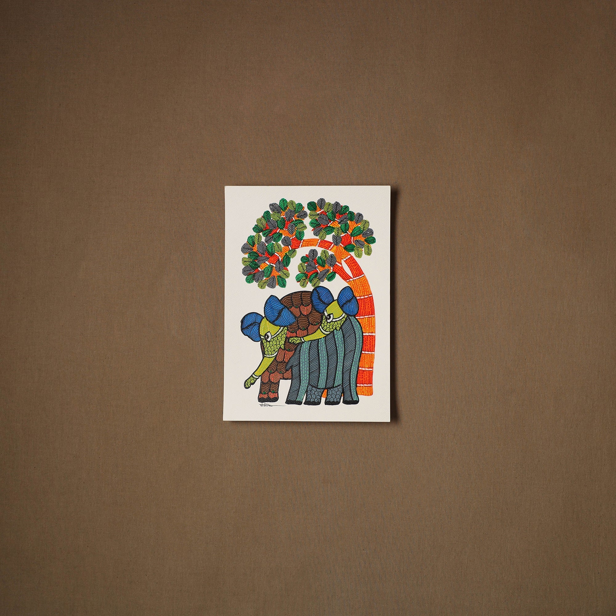 Multicolor - original folk art gond painting by choti tekam