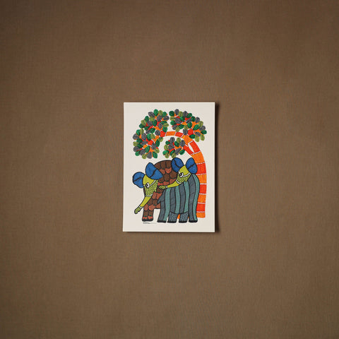 Multicolor - original folk art gond painting by choti tekam