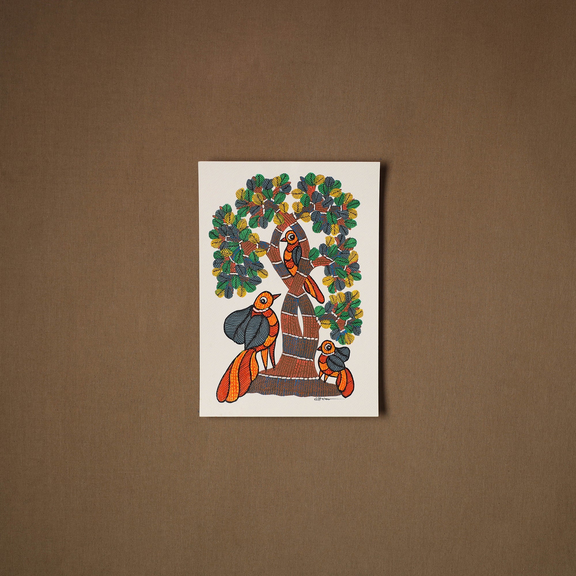 Multicolor - original folk art gond painting by choti tekam