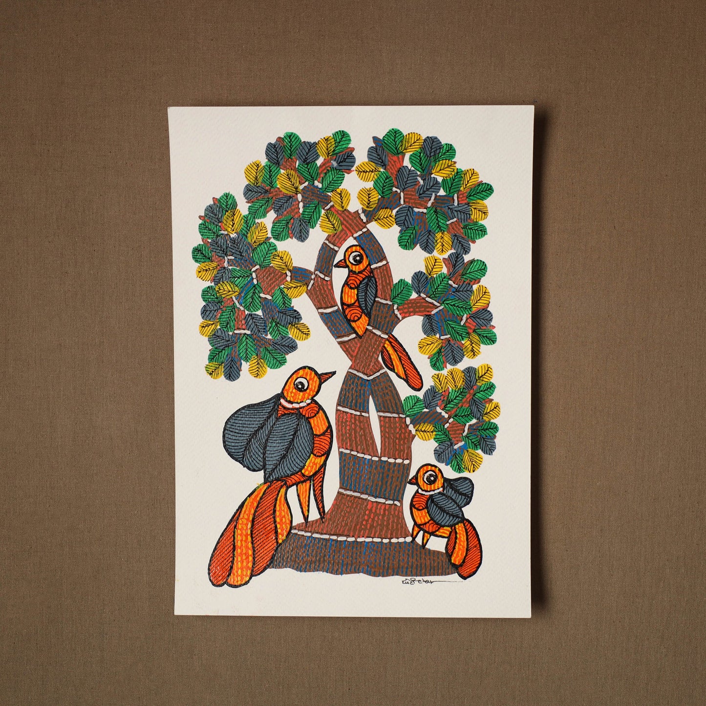 Multicolor - original folk art gond painting by choti tekam