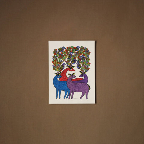 Multicolor - original folk art gond painting by choti tekam